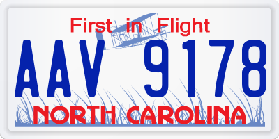 NC license plate AAV9178