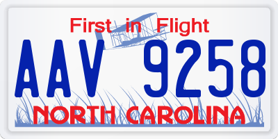 NC license plate AAV9258