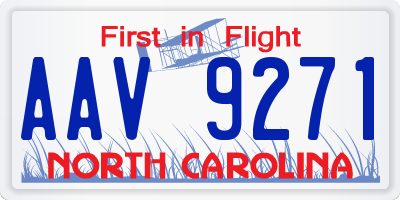 NC license plate AAV9271