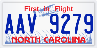 NC license plate AAV9279