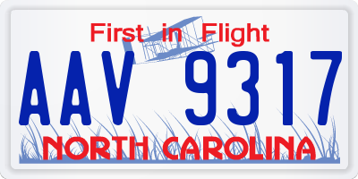 NC license plate AAV9317