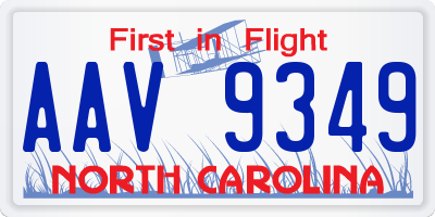 NC license plate AAV9349