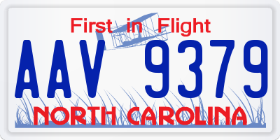 NC license plate AAV9379