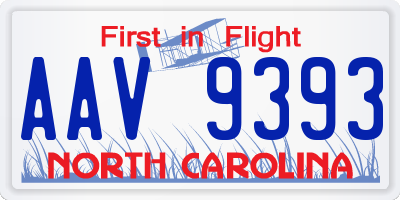 NC license plate AAV9393