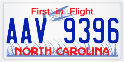 NC license plate AAV9396