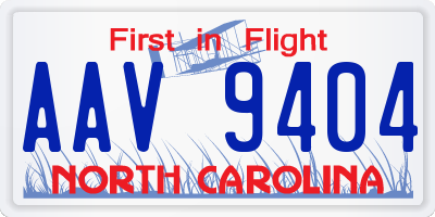 NC license plate AAV9404