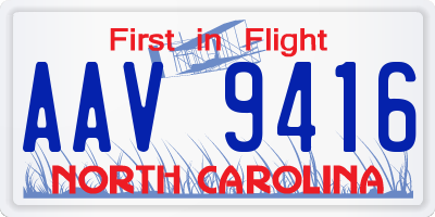 NC license plate AAV9416