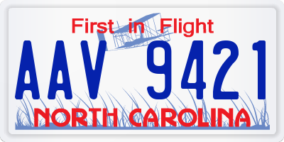 NC license plate AAV9421