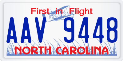 NC license plate AAV9448