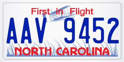 NC license plate AAV9452