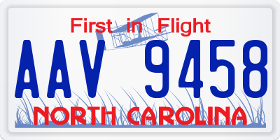 NC license plate AAV9458