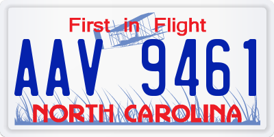 NC license plate AAV9461