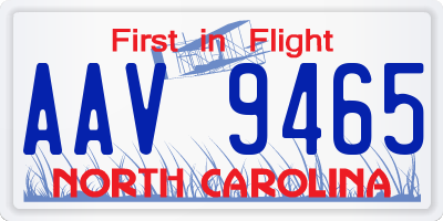 NC license plate AAV9465