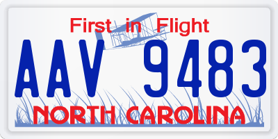 NC license plate AAV9483
