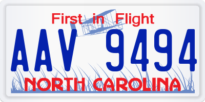 NC license plate AAV9494