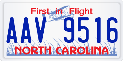 NC license plate AAV9516