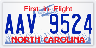 NC license plate AAV9524