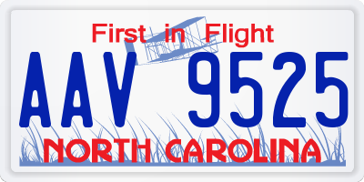 NC license plate AAV9525