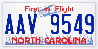 NC license plate AAV9549