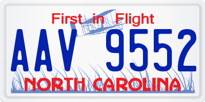 NC license plate AAV9552