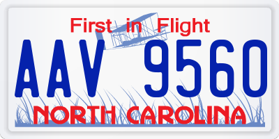 NC license plate AAV9560
