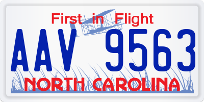 NC license plate AAV9563