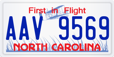 NC license plate AAV9569