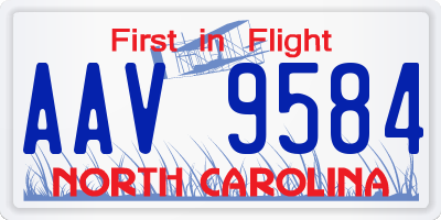 NC license plate AAV9584