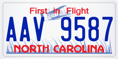 NC license plate AAV9587