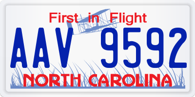 NC license plate AAV9592