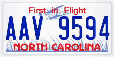 NC license plate AAV9594