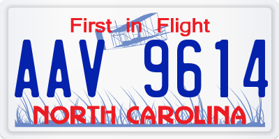 NC license plate AAV9614