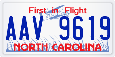 NC license plate AAV9619