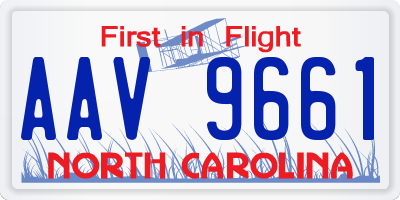 NC license plate AAV9661
