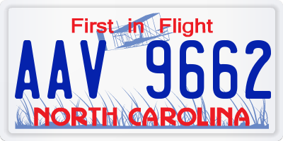 NC license plate AAV9662