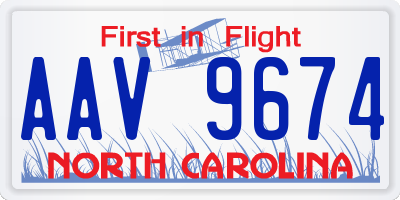 NC license plate AAV9674