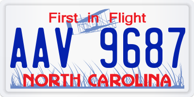 NC license plate AAV9687