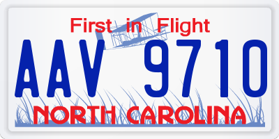 NC license plate AAV9710