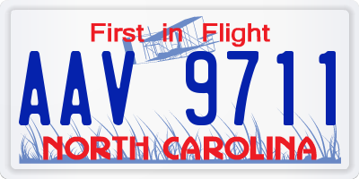 NC license plate AAV9711