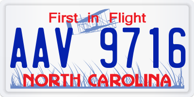 NC license plate AAV9716