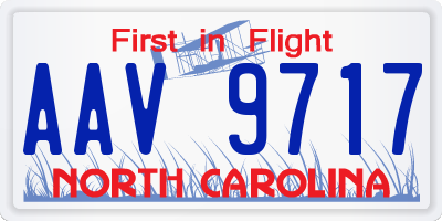 NC license plate AAV9717