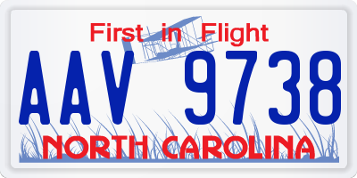 NC license plate AAV9738
