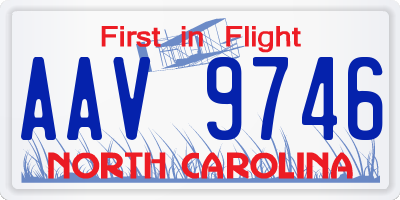 NC license plate AAV9746