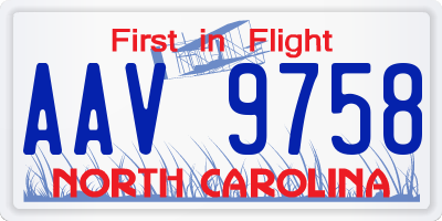 NC license plate AAV9758