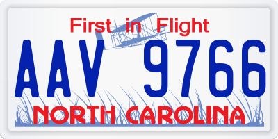 NC license plate AAV9766