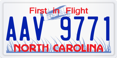 NC license plate AAV9771
