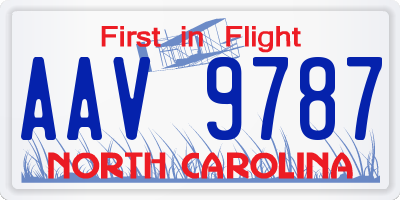 NC license plate AAV9787