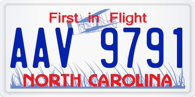 NC license plate AAV9791