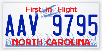 NC license plate AAV9795