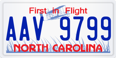 NC license plate AAV9799